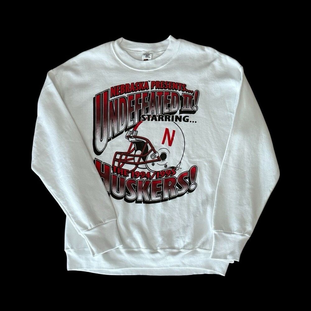 Vintage 1994 1995 Nebraska Corn Huskers National Champions Fruit Of Loom Crew L